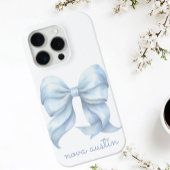 Trendige blaue Schleife personalisiert mit Namen M iPhone Hülle