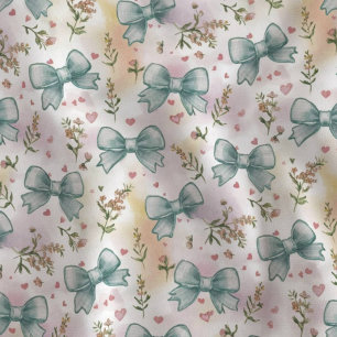 Trendige blaue Schleifen Cottagecore Blumenmuster Stoff