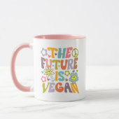 Trendige Blume Retro Vegan Tasse (Links)
