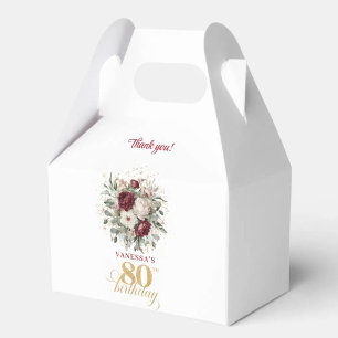 Trendige Blush-Burgunder-Geschenkboxen zum 80. Geb Geschenkschachtel
