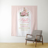 Trendige Blütenblätter und Prosecco Brautparty Hin Wandteppich (Beispiel)