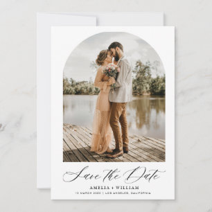 trendige Bogen Foto moderne Skripthochzeit Save The Date
