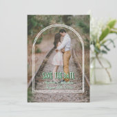 Trendige Bogen-Hochzeit - Rettet das Datum Save The Date (Stehend Vorderseite)