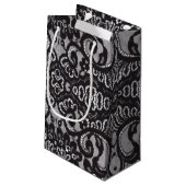 trendige böhmische, mädchenhafte Pariser Schwarze  Kleine Geschenktüte (Rückseite Schrägansicht)