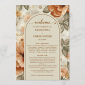 Trendige Boho-Kupfer-Elfenbein-Olive-Sage-Blumenho Programm (Vorderseite)