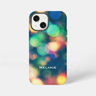 Trendige Bokeh Farbige Blasen Personalisiert iPhone 13 Mini Hülle