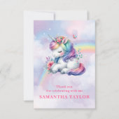 Trendige Bunte Einhorn Mädchen Geburtstag Danke Ca (Vorderseite)