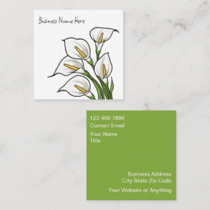 Trendige Calla-Lilien-Design-Geschäftskarten Quadratische Visitenkarte