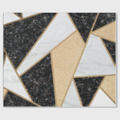 Trendige Cool geometrische Marmortextur Geschenkpapier (Flach)