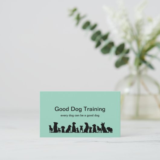 Trendige Coole Dog Trainer Moderne Visitenkarten Visitenkarte (Stehend Vorderseite)
