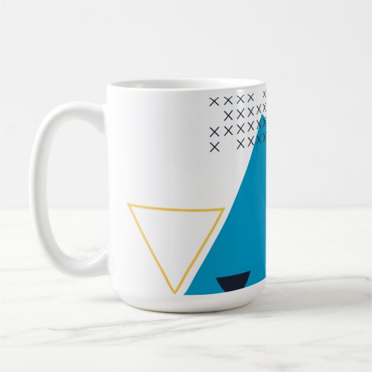 Trendige, coole, geometrische Memphis-Abbildung Kaffeetasse (Links)