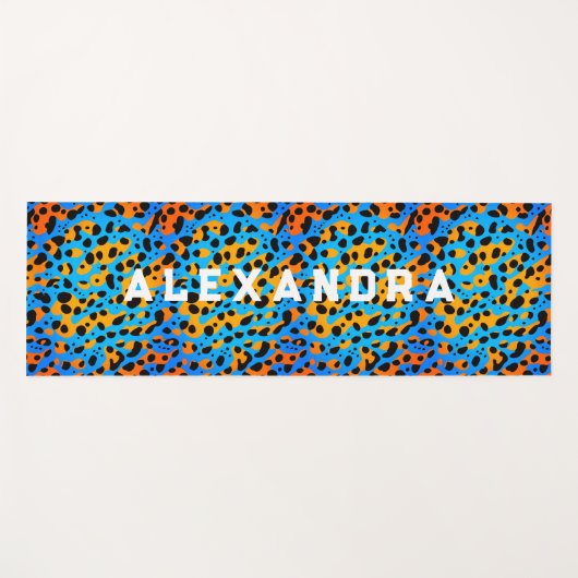 Trendige Coole Leopardenmuster und Name Yogamatte (Vorderseite (Horizontal))