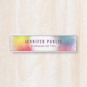 Trendige Custom Modern Elegante Rainbow Colors Türschild (Vorderseite )