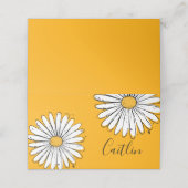 Trendige Daisy Orange Ink Art Platzkarte (Außenseite Aufgefaltet)