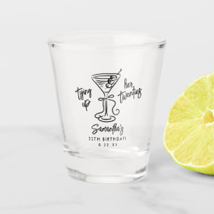 Trendige, die ihre Zwanziger bindet, 30. Geburtsta Schnapsglas