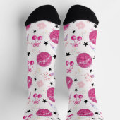 Trendige Disco-Feier-Party Nahtloses Muster Socken (Oben)