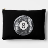 Trendige Diskothek Ball Art, Schwarz und Silber Re Zubehörtasche (Vorderseite)