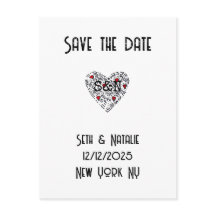 trendige Doodle Liebe Herz Schwarz-weiße rote Kuns