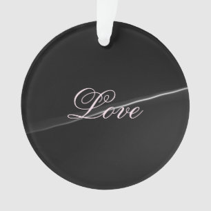 Trendige dunkelgraue Wellen-Liebe-Hochzeits-Kallig Ornament