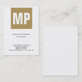 Trendige, einzigartige beige weiße, senkrechte, ri visitenkarte (Vorne/Hinten)