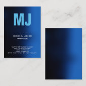 Trendige, einzigartige blaue, riesige Monogramm Visitenkarte (Vorne/Hinten)