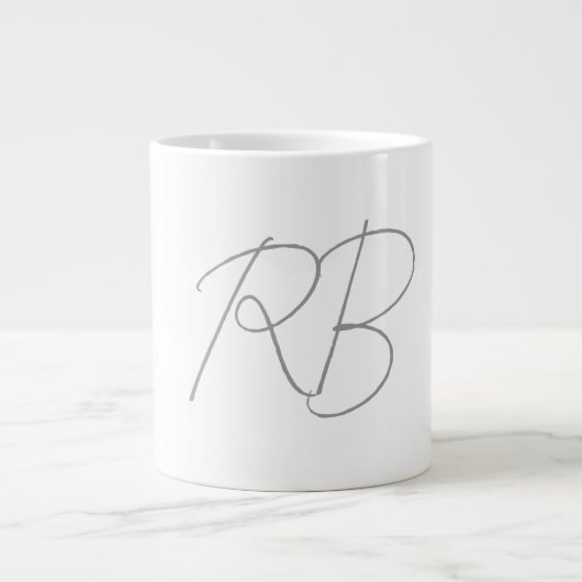 Trendige, einzigartige, kreative Monogramm-Anfangs Jumbo-Tasse (Vorderseite)