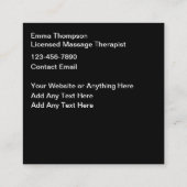Trendige, einzigartige Massagetherapeut Business C Quadratische Visitenkarte (Rückseite)