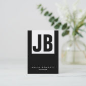 Trendige, einzigartige Schwarz-weiße, riesige Mono Visitenkarte (Stehend Vorderseite)