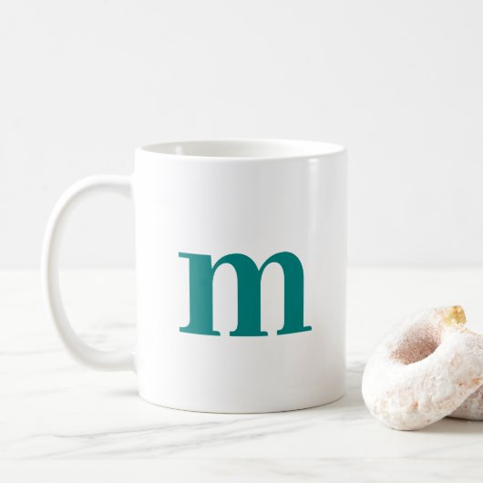 Trendige Elegant-Initial-Monogram-Vorlage Aquamari Kaffeetasse (Mit Donut)
