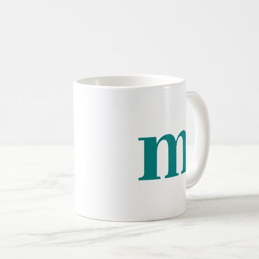 Trendige Elegant-Initial-Monogram-Vorlage Aquamari Kaffeetasse (VorderseiteRechts)