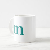 Trendige Elegant-Initial-Monogram-Vorlage Aquamari Kaffeetasse (Vorderseite Links)