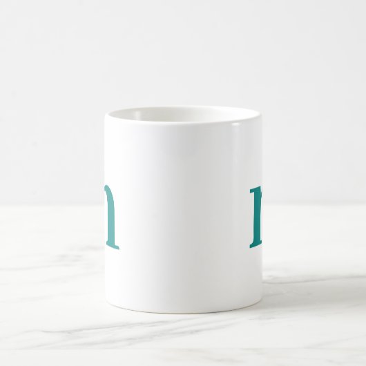 Trendige Elegant-Initial-Monogram-Vorlage Aquamari Kaffeetasse (Mittel)