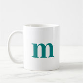 Trendige Elegant-Initial-Monogram-Vorlage Aquamari Kaffeetasse (Links)