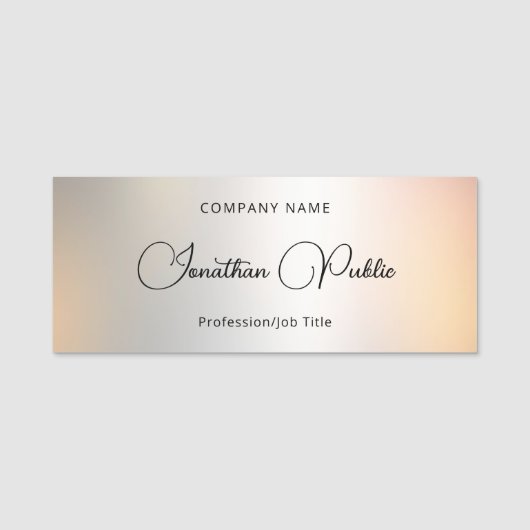 Trendige Elegant-Vorlage Silver Custom Typografy Namensschild (Vorderseite)