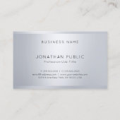 Trendige Elegante Glamour Silver Look Modernes Mon Visitenkarte (Rückseite)