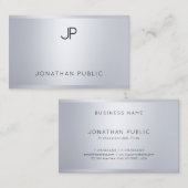 Trendige Elegante Glamour Silver Look Modernes Mon Visitenkarte (Vorne/Hinten)