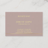 Trendige Elegante Moderne Goldvorlage Beruflich Visitenkarte (Rückseite)