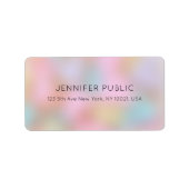Trendige Elegante Pastellfarben Moderne Vorlage Adressaufkleber (Vorne)