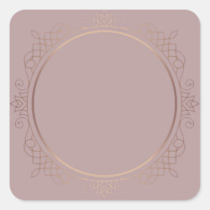 Trendige Elegante Rose Gold Blank Modern Template Quadratischer Aufkleber