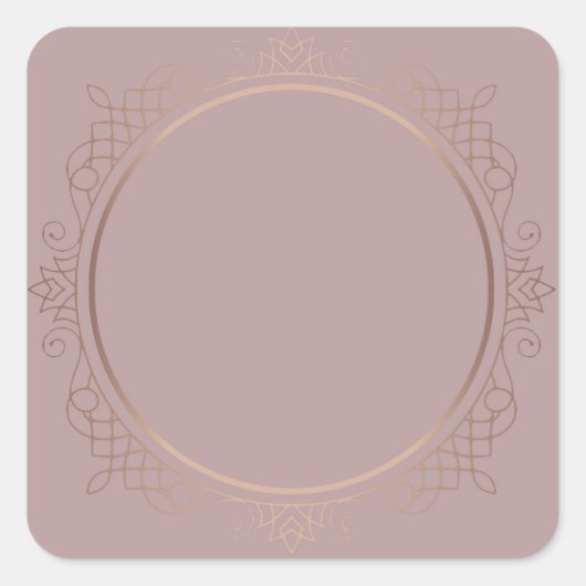 Trendige Elegante Rose Gold Blank Modern Template Quadratischer Aufkleber (Vorderseite)