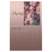 trendige elegante Rose Gold mit Blume 2023 Kalender (Feb 2026)