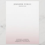 Trendige Elegante Rose Gold Weißes Modern Template Briefbogen<br><div class="desc">Trendy Elegant Rose Gold Weiße moderne Template Letterhead.</div>