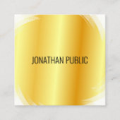 Trendige Elegante Template Imitate Gold Moderne Quadratische Visitenkarte (Vorderseite)