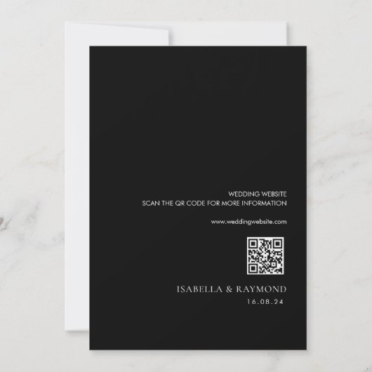 trendige Eleganz Schwarz-Weiß-Einladung Einladung (Rückseite)