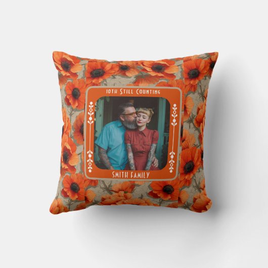 Trendige Eltern 5th Anniversary Throw Kissen (Rückseite)