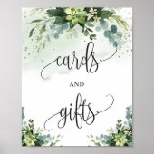 Trendige Eukalyptuskarten und Geschenkzeichen Poster (Vorne)