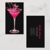Trendige Events Barkeeper Neon Hot Pink Splash Visitenkarte (Vorne/Hinten)