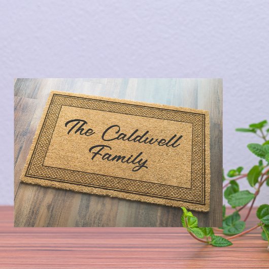 Trendige Familienname an der Vordertür, benutzerde Ankündigung