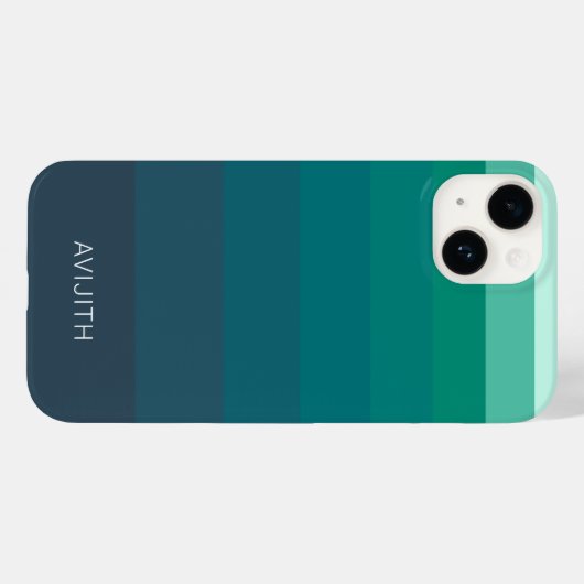 Trendige Farbblöcke Blau - anpassbares Zeichen Case-Mate iPhone Hülle (Rückseite (Horizontal))