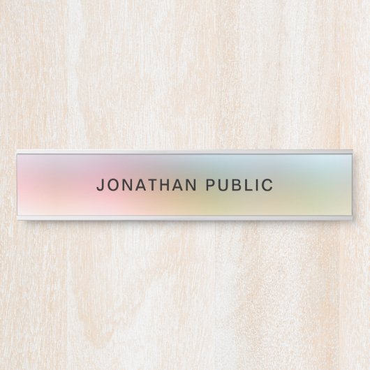 Trendige Farben Elegant Modernes Template Gelb Türschild (Vorderseite )